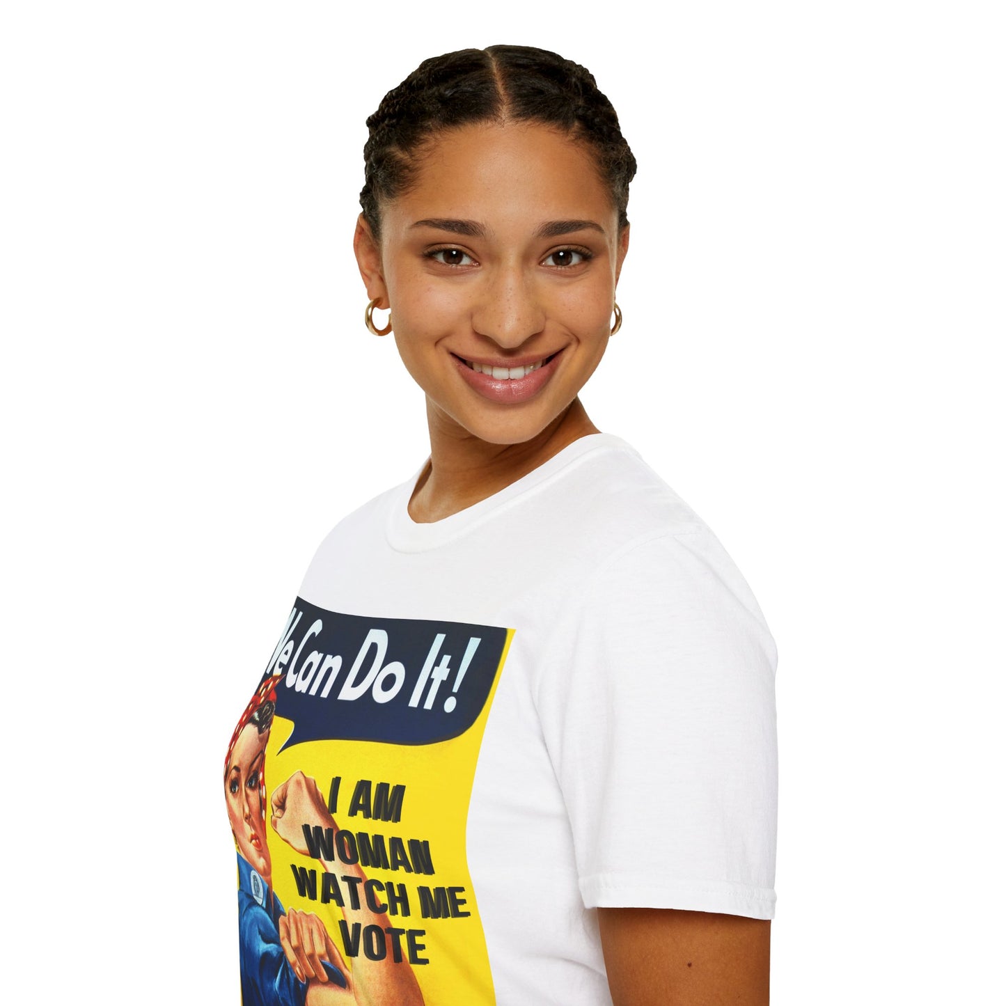 I Am Woman Watch Me Vote Rosie Light colors Unisex T-Shirt by cypherpunkgear.com