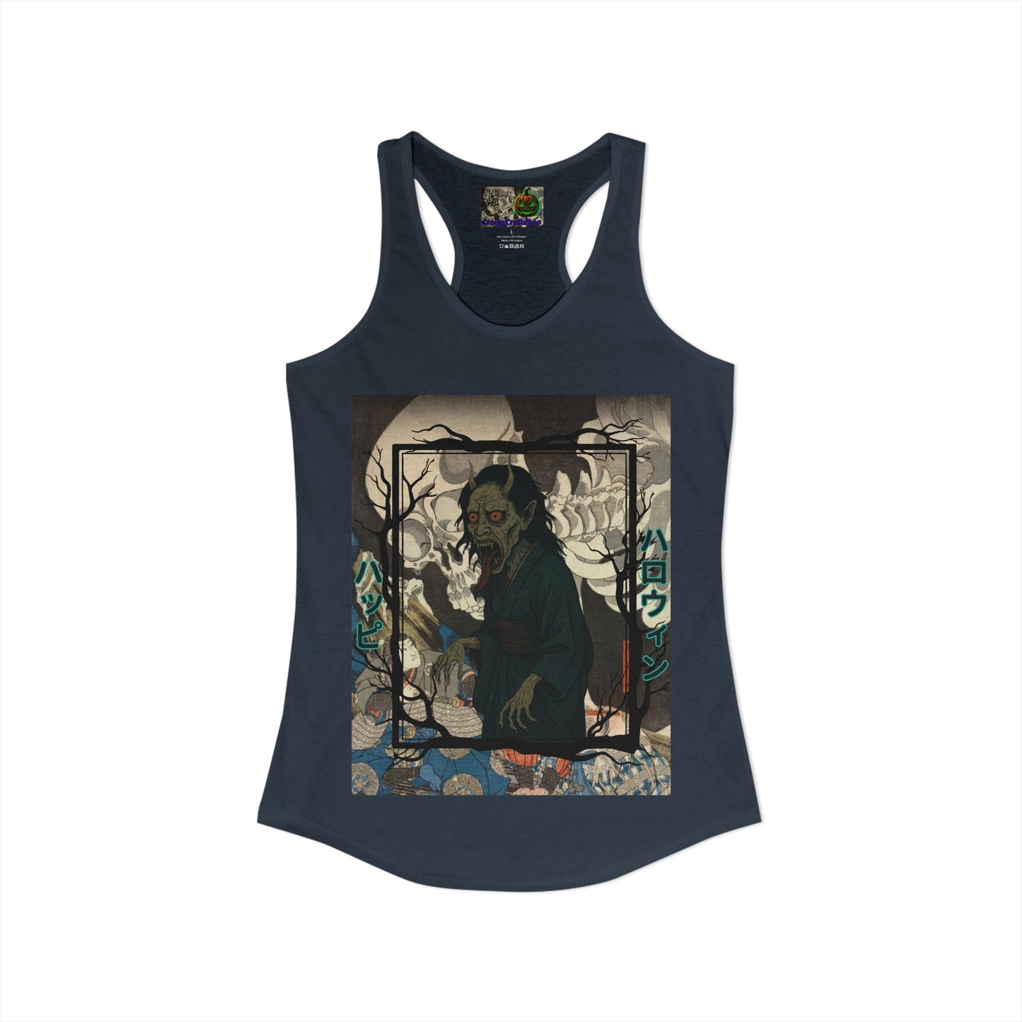 Yōkai Happy Halloween Women's Racerback Tank Top by CreepyCrafts.boo
