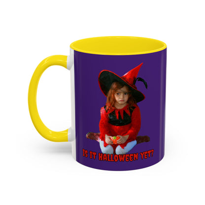 Is it Halloween yet? Dark Purple Accent Mug by CreepyCrafts.boo
