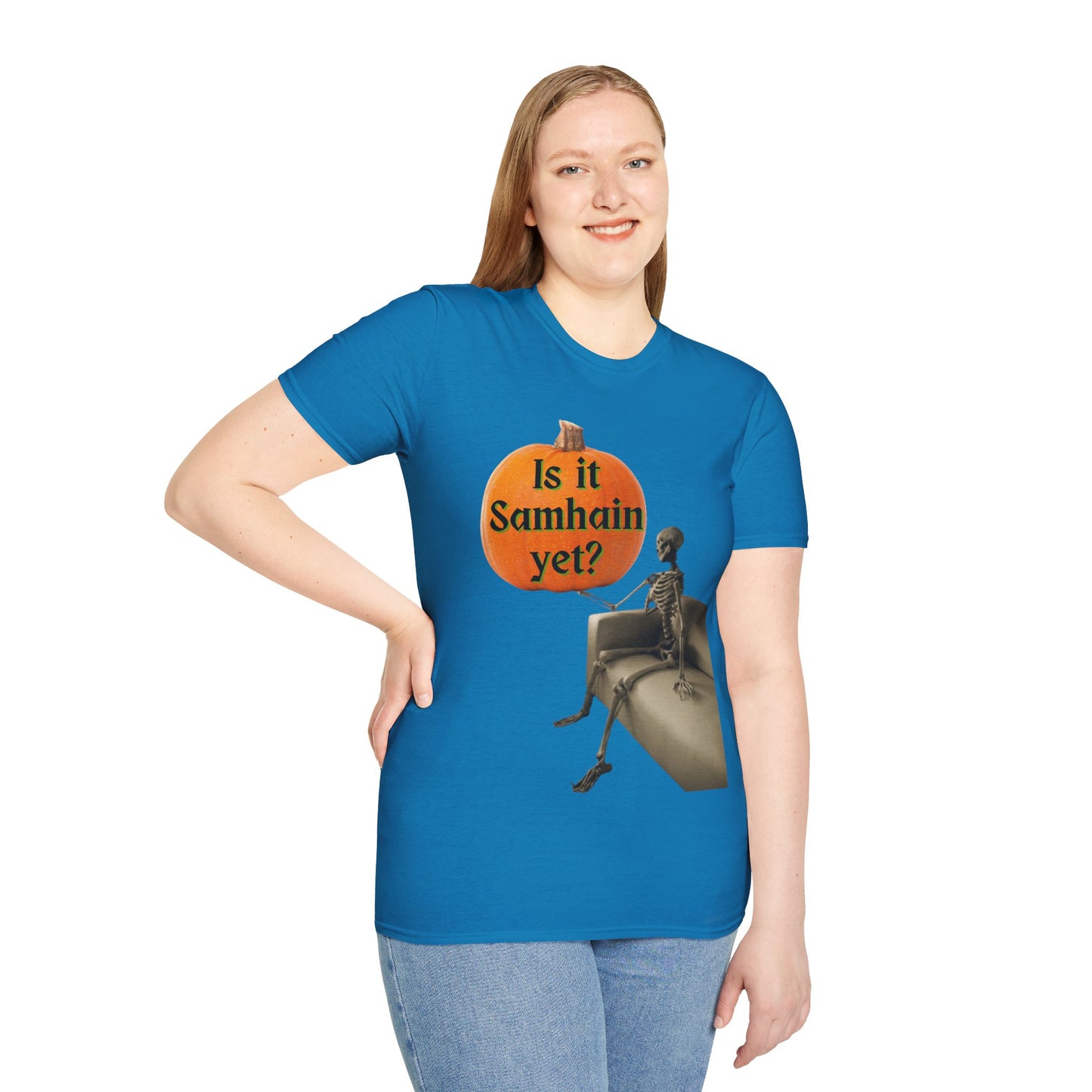 Is it Samhain yet? Skeleton's Pumpkin Dark colors Unisex T-Shirt by CreepyCrafts.boo