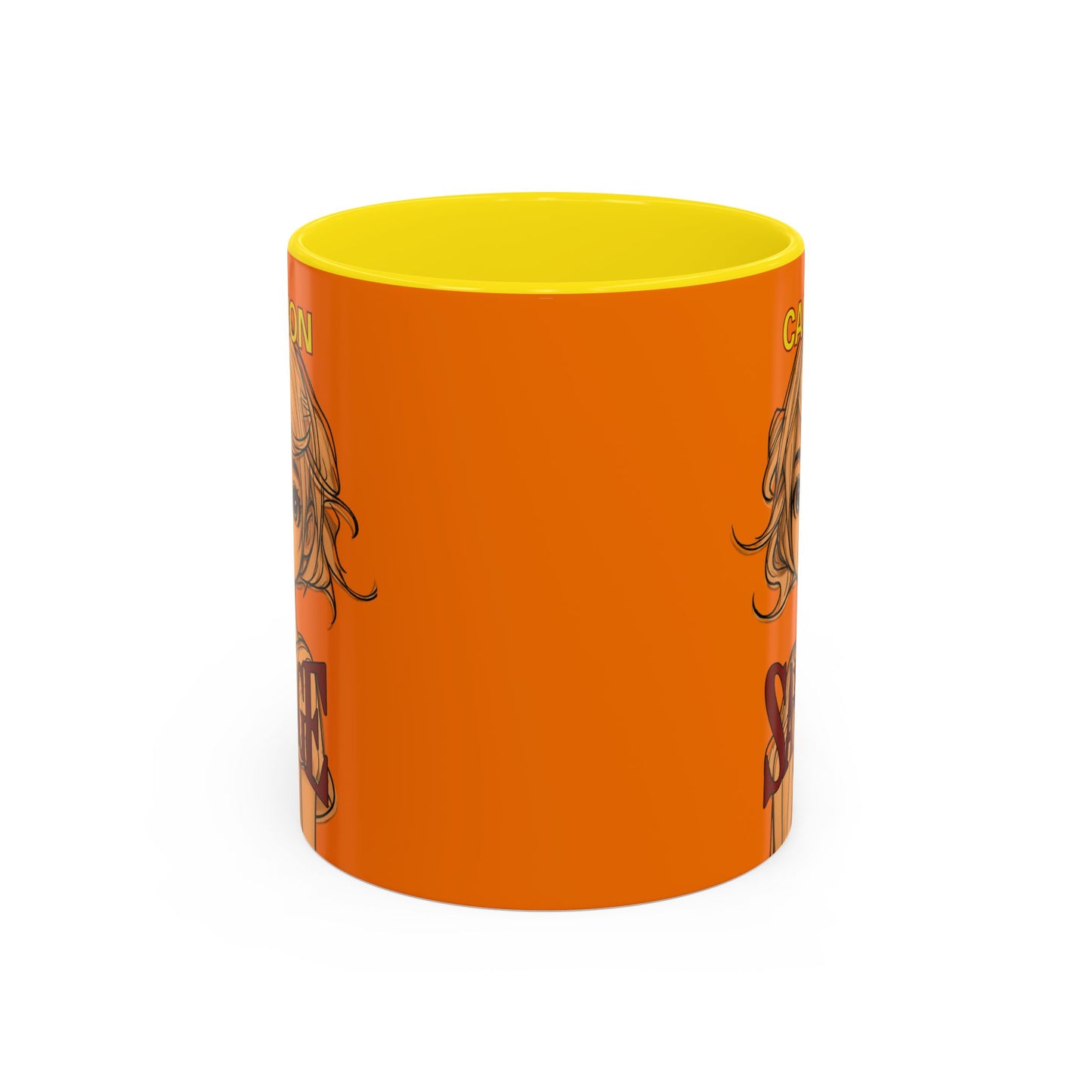 Caution, Savage Orange Accent Mug by cypherpunkgear.com