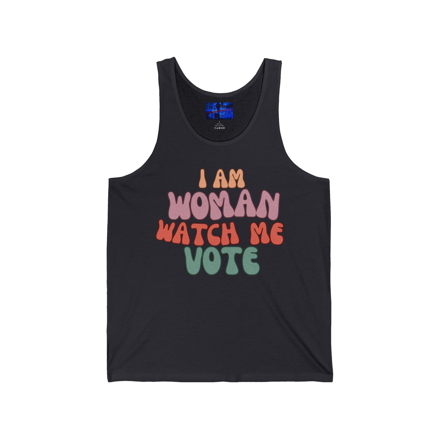 I Am Woman Watch Me Vote Unisex Jersey Tank Top by cypherpunkgear.com