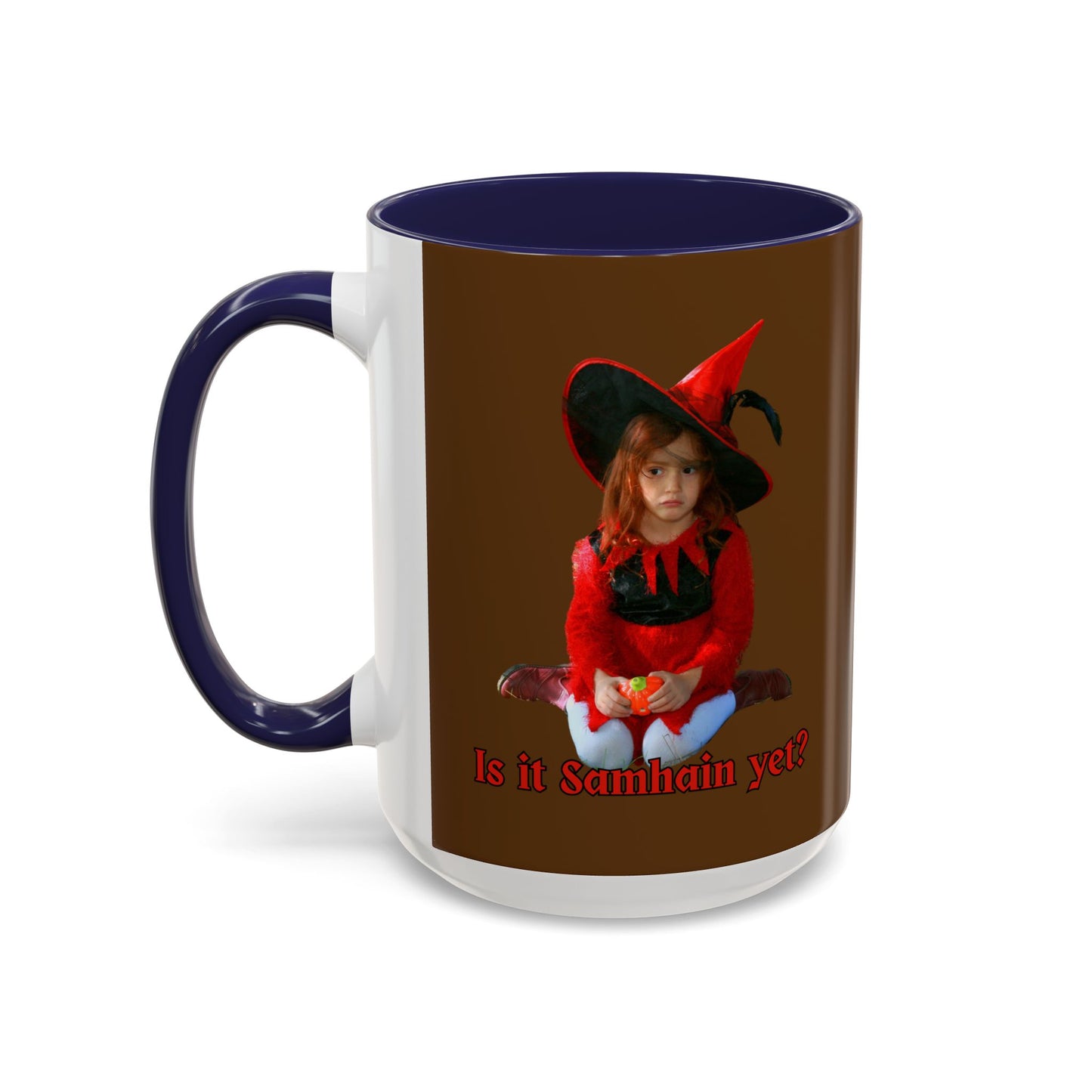 Is it Samhain yet? Brown Accent Mug by CreepyCrafts.boo