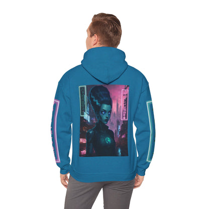 Neon Bride of Frankenstein Hoodie Unisex Hooded Sweatshirt by CreepyCrafts.boo