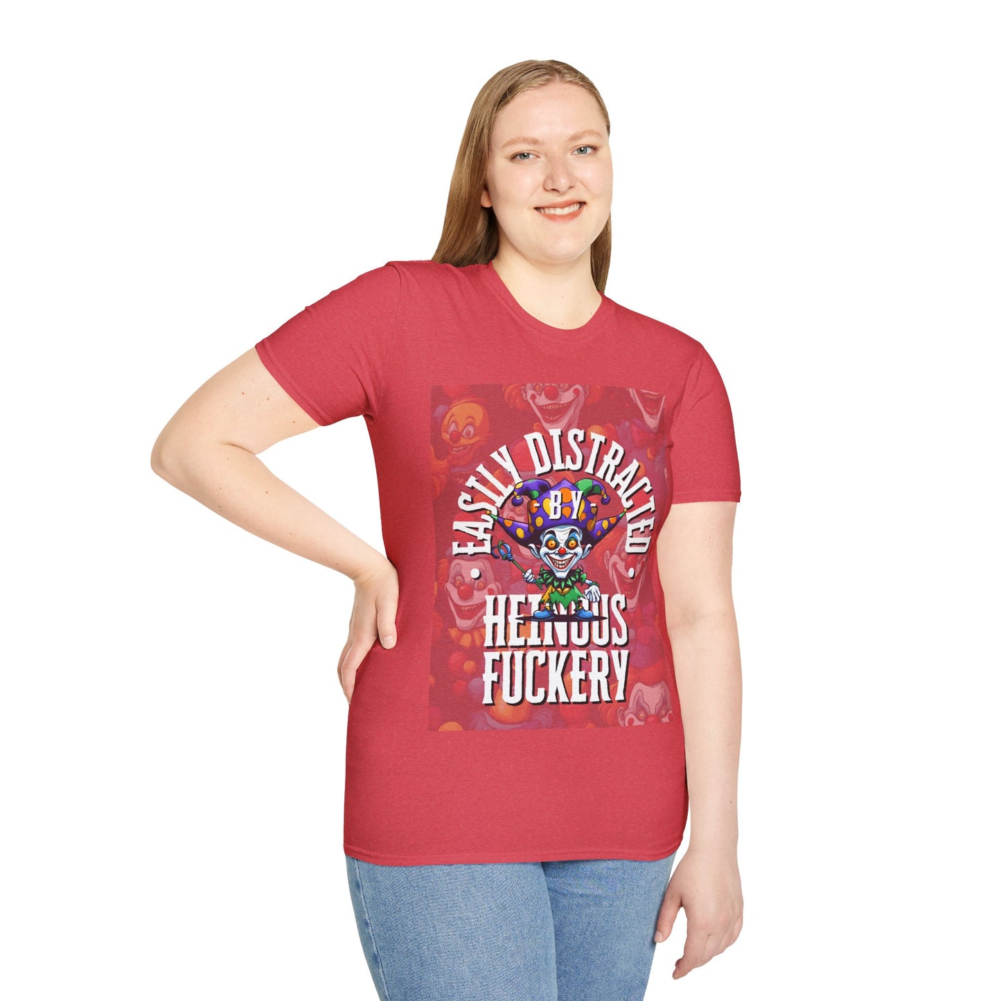 Easily Distracted by Heinous Fuckery Little Jincs LTcolors Unisex T-Shirt by cypherpunkgear.com