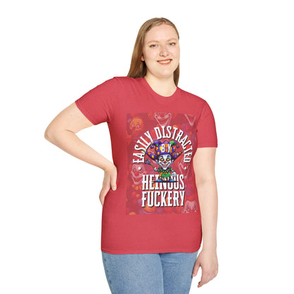 Easily Distracted by Heinous Fuckery Little Jincs LTcolors Unisex T-Shirt by cypherpunkgear.com