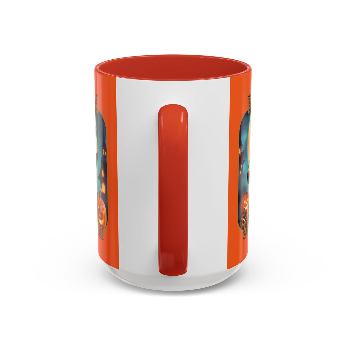 Blessed Samhain Little Witch Orange font Orange Accent Mug by CreepyCrafts.boo