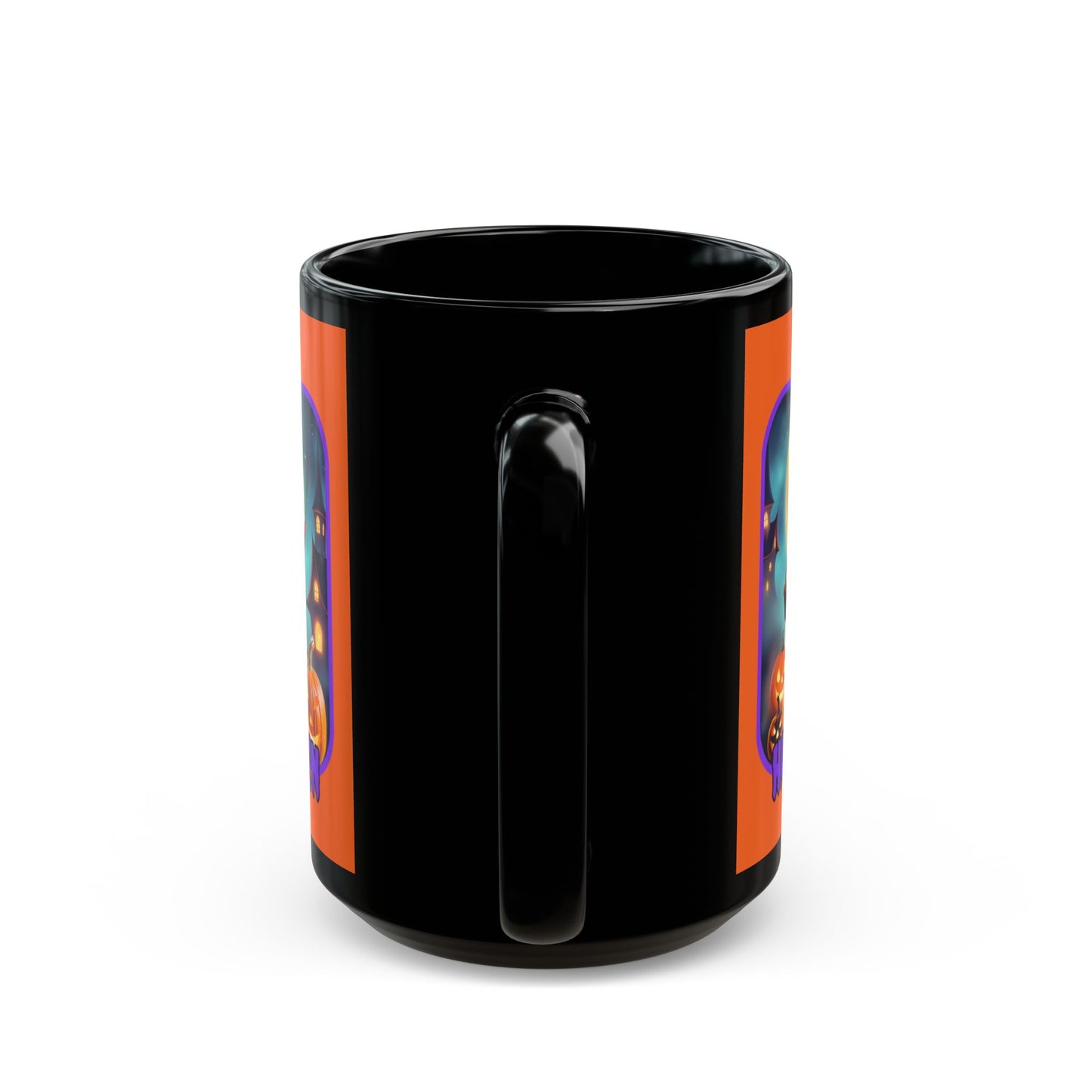 Happy Halloween Little Witch Purple font Orange Mug by CreepyCrafts.boo