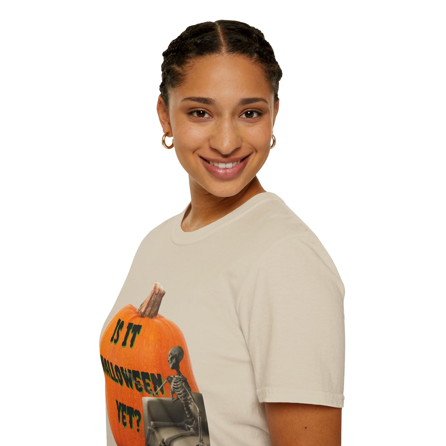 Is it Halloween yet? Skeleton's Giant Pumpkin Light colors Unisex T-Shirt by CreepyCrafts.boo