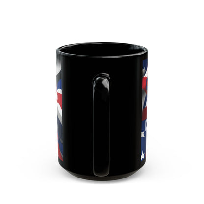 USA! USA! USA Red font Patriot Black Mug by cypherpunkgear.com