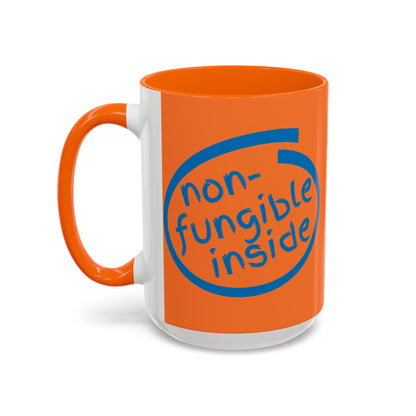 Non-Fungible Inside Orange Accent Mug by cypherpunkgear.com