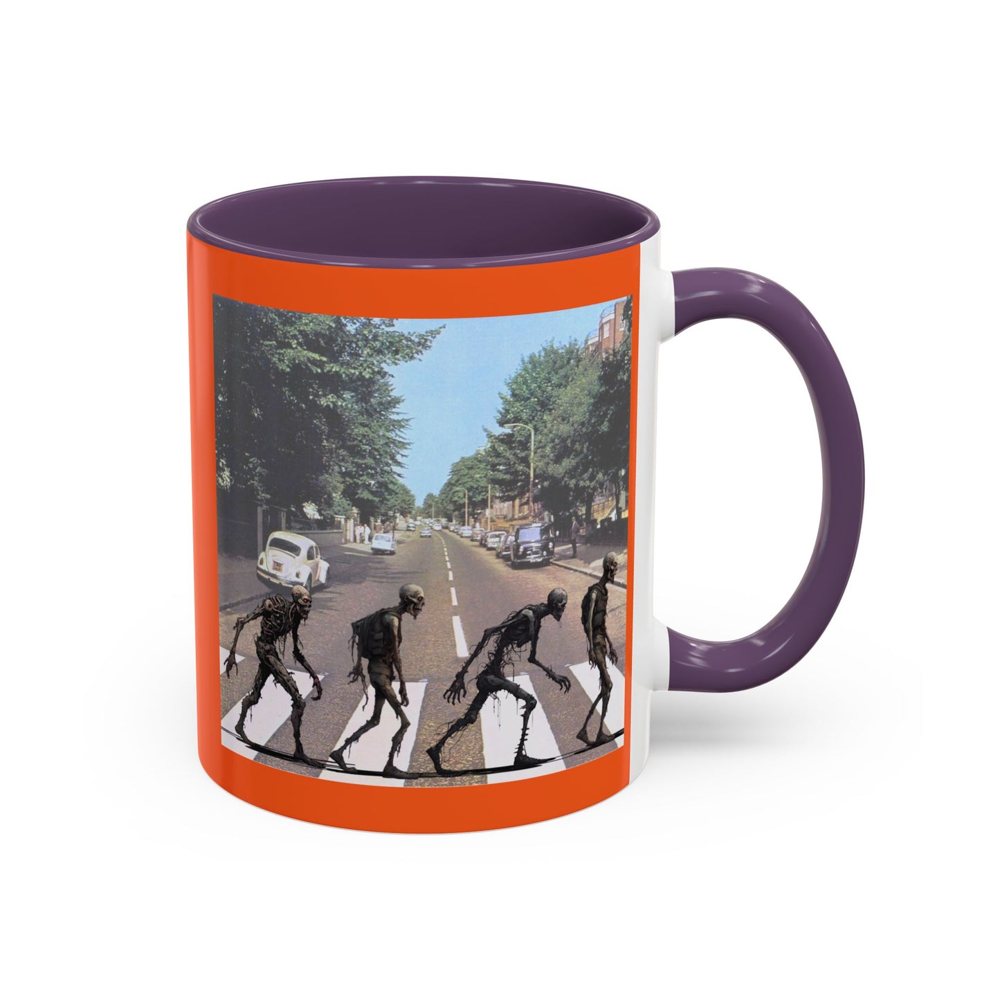 2-sided, Scabby Road Orange Accent Mug by CreepyCrafts.boo