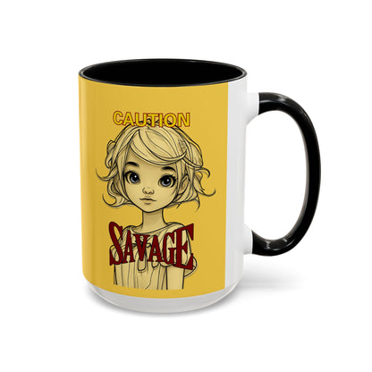 Caution, Savage Yellow Accent Mug by cypherpunkgear.com