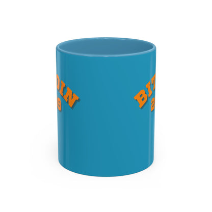 Bitcoin 2009 Turquoise Accent Mug by cypherpunkgear.com