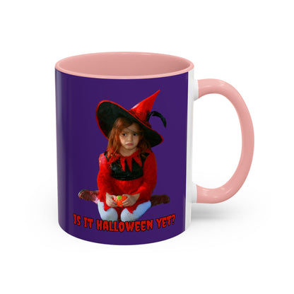 Is it Halloween yet? Dark Purple Accent Mug by CreepyCrafts.boo