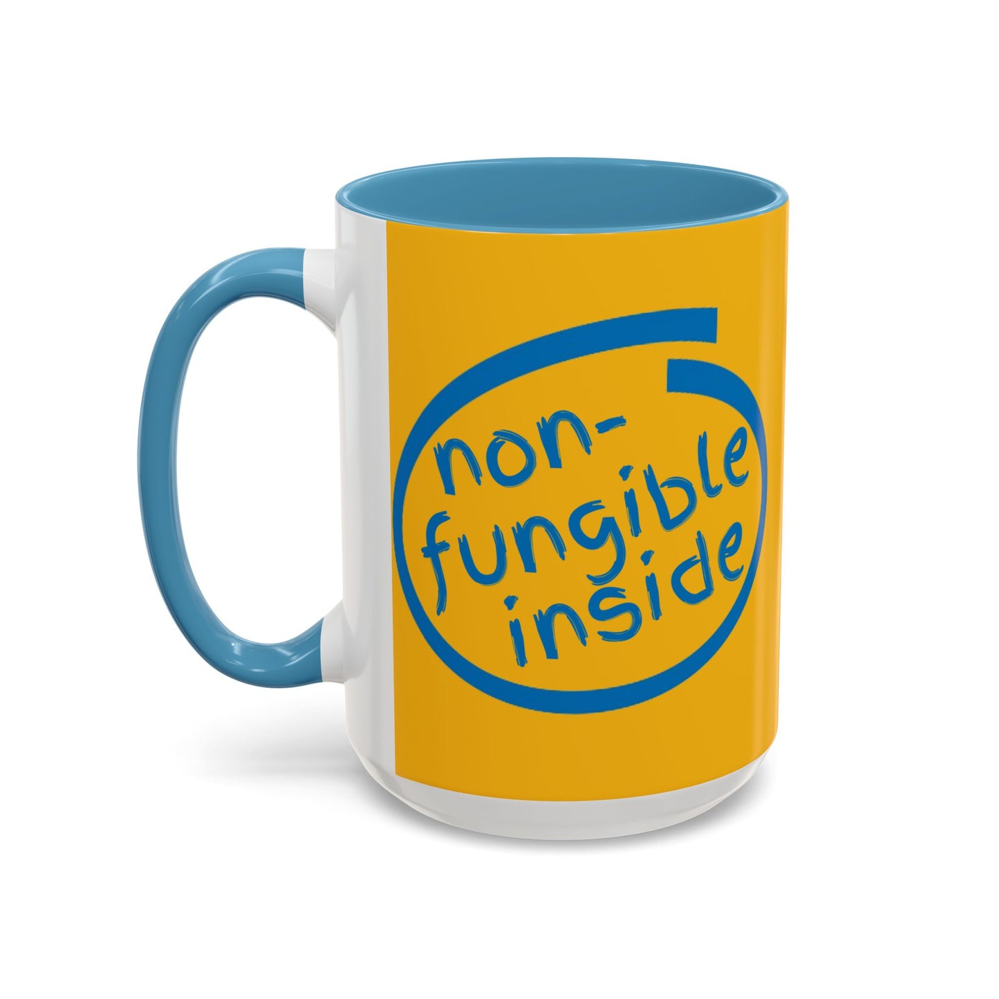 Non-Fungible Inside Yellow Accent Mug by cypherpunkgear.com