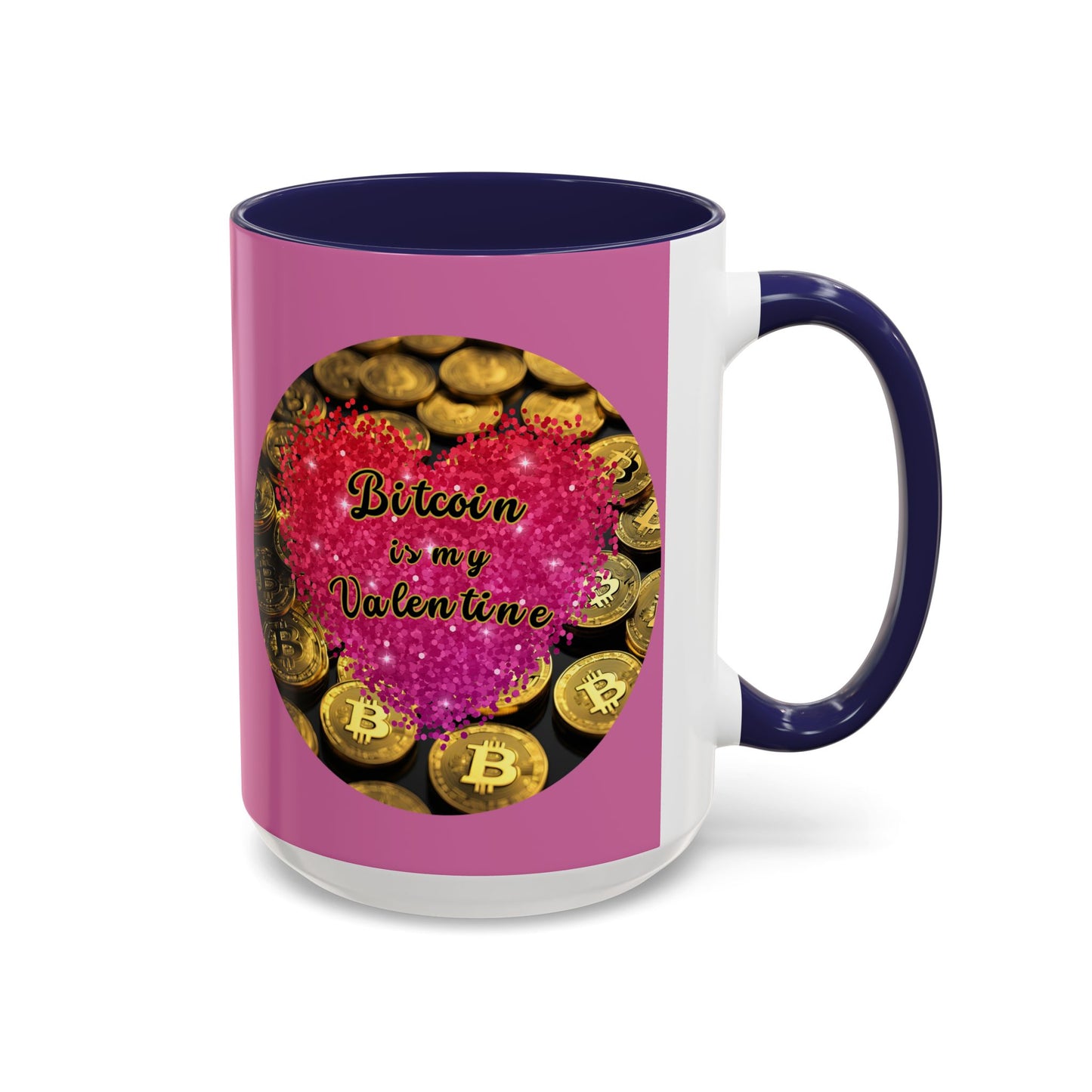 Bitcoin is My Valentine Pink Accent Mug by cypherpunkgear.com