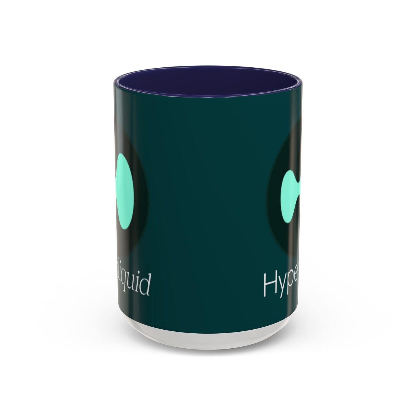Hyperliquid White font Dark Hyperliquid Accent Mug by cypherpunkgear.com