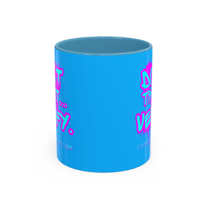 Don't Trust...Verify. Light Blue Accent Mug by cypherpunkgear.com