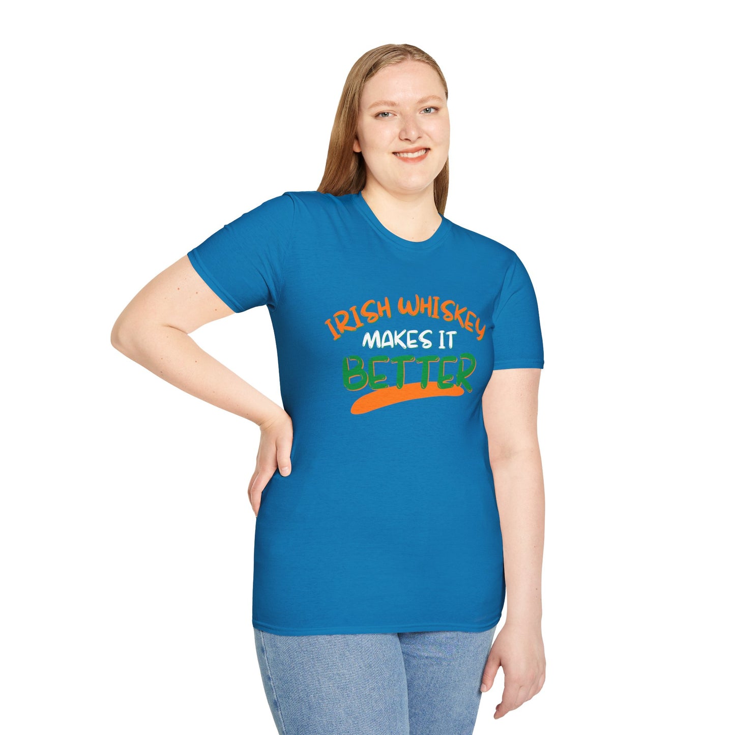 Irish Whiskey makes it better OWGfont DKcolors Unisex T-Shirt by cypherpunkgear.com