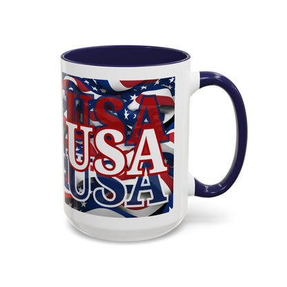 USA White font Center Patriot Accent Mug by cypherpunkgear.com