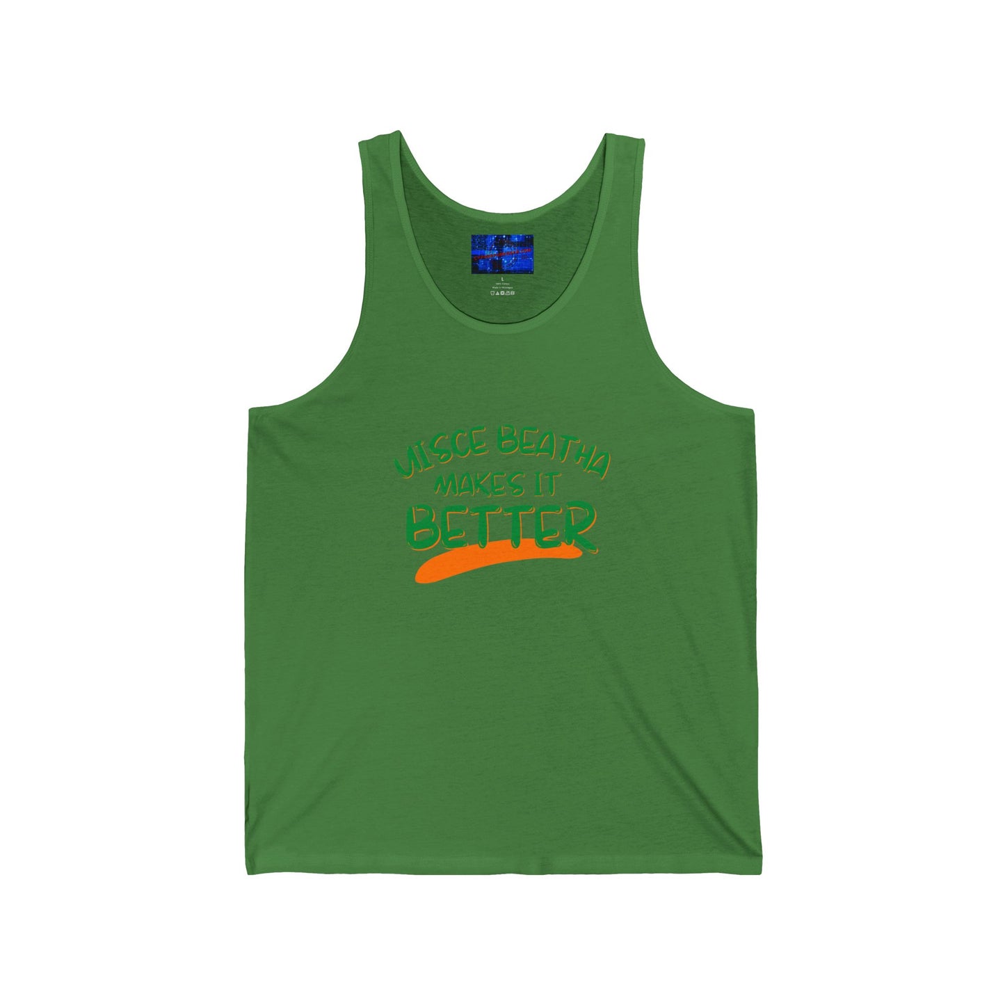 Uisce Beatha makes it better Green font Unisex Jersey Tank Top by cypherpunkgear.com