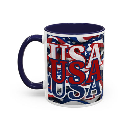 USA Red font Center Patriot Accent Mug by cypherpunkgear.com