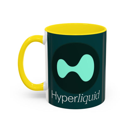 Hyperliquid White font Dark Hyperliquid Accent Mug by cypherpunkgear.com