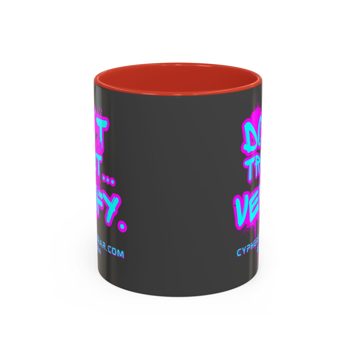 Don't Trust...Verify. Grey Accent Mug by cypherpunkgear.com
