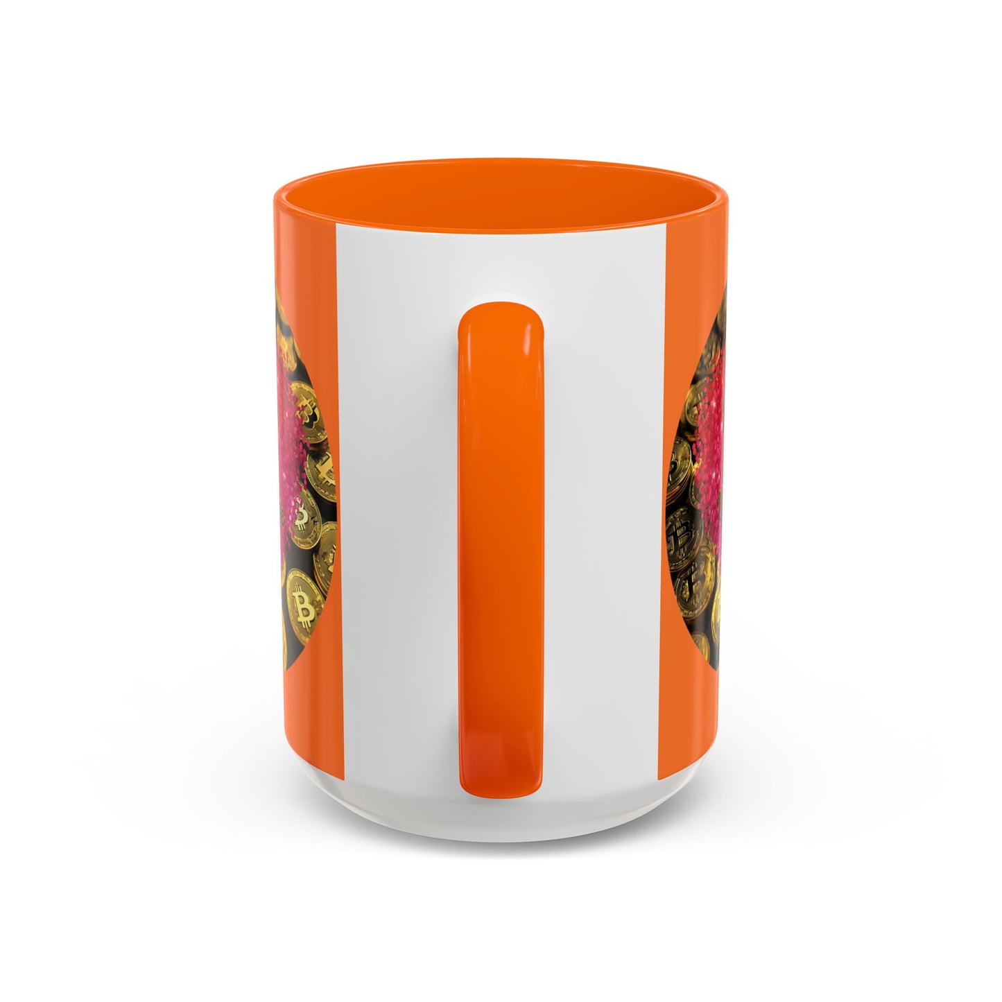 Bitcoin is My Valentine Orange Accent Mug by cypherpunkgear.com