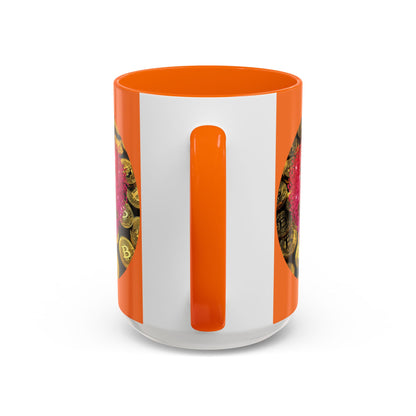 Bitcoin is My Valentine Orange Accent Mug by cypherpunkgear.com