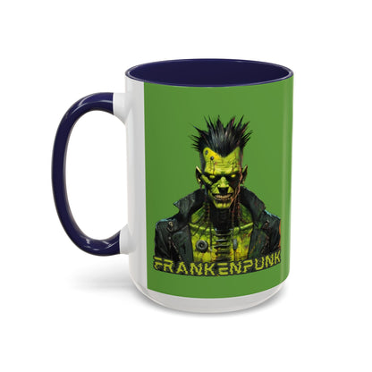 Frankenpunk Green Accent Mug by CreepyCrafts.boo