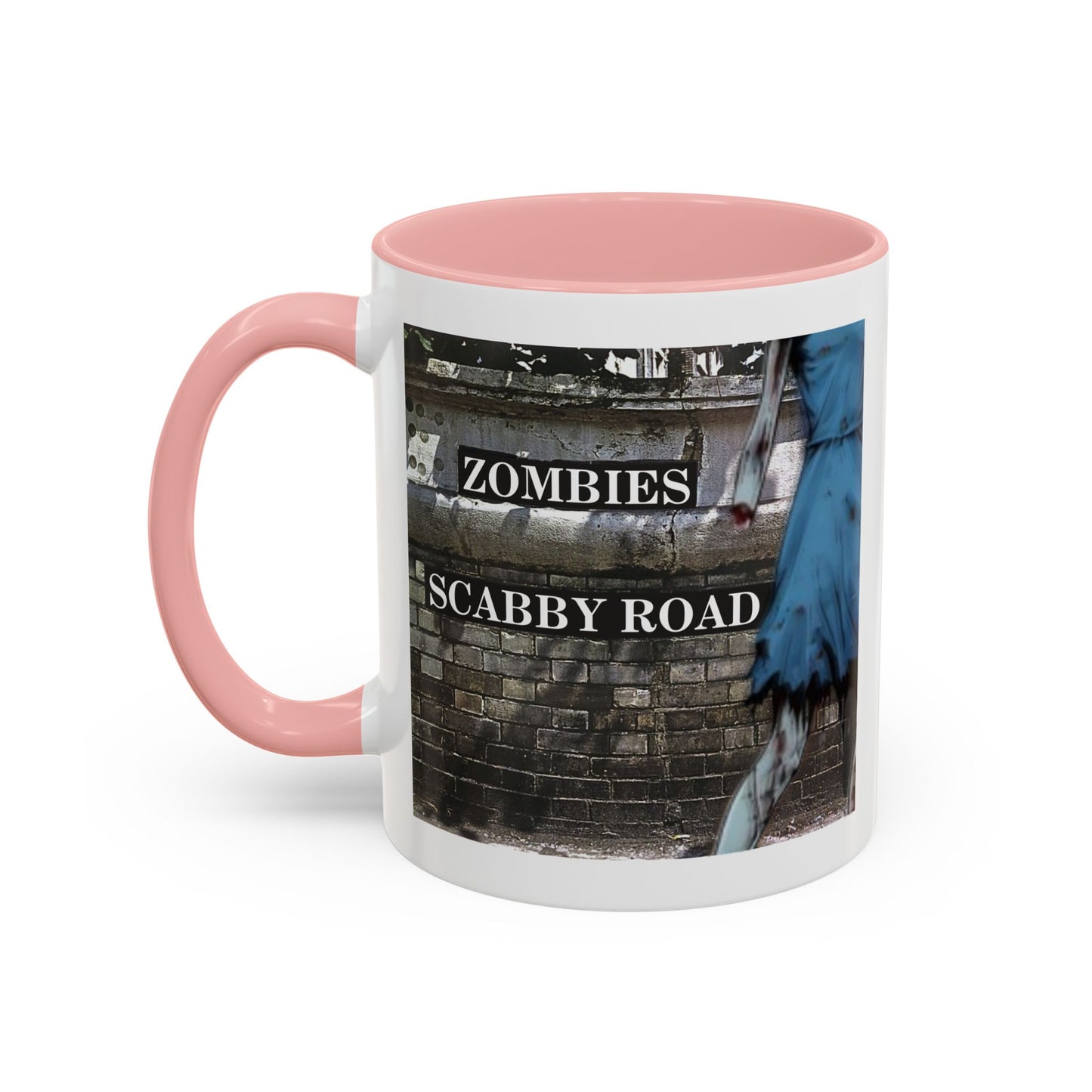 2-sided, Scabby Road White Accent Mug by CreepyCrafts.boo