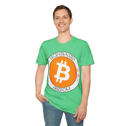 Bitcoin Decentralized Freedom DKcolors Unisex T-Shirt by cypherpunkgear