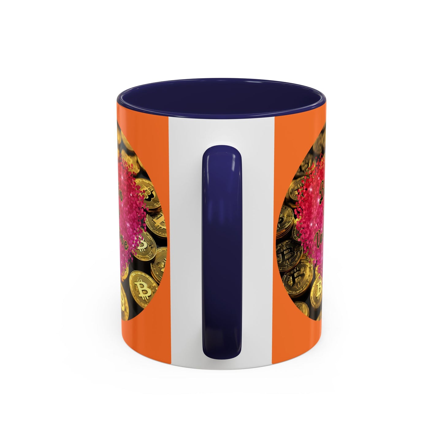 Bitcoin is My Valentine Orange Accent Mug by cypherpunkgear.com