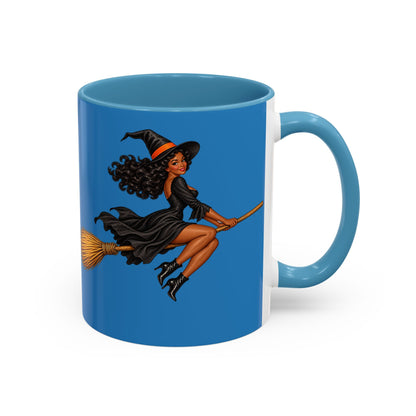 Velvet Vex Blue Accent Mug by CreepyCrafts.boo