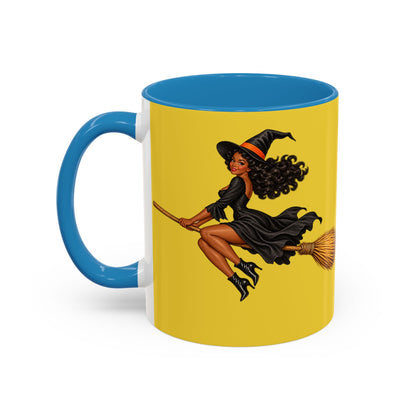 Velvet Vex Yellow Accent Mug by CreepyCrafts.boo
