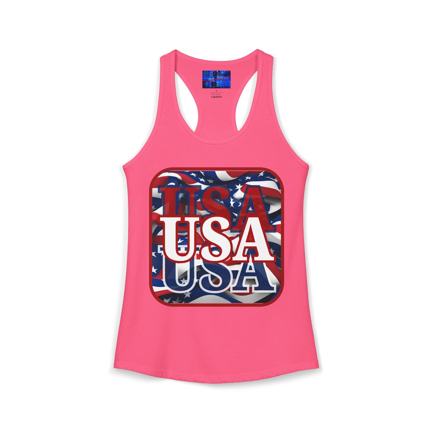 Red WHITE and Blue USA Patriot Women's Racerback Tank Top by cypherpunkgear.com