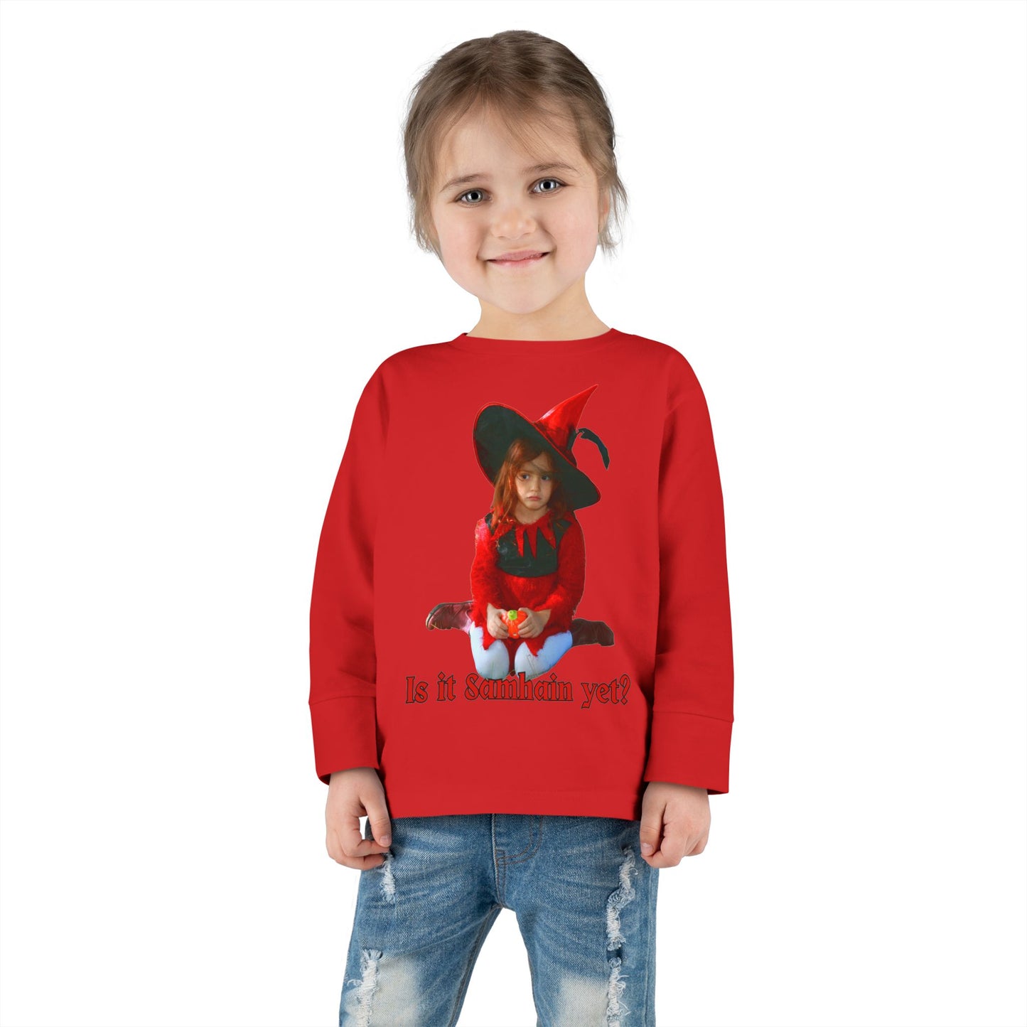 Is it Samhain yet? Toddler Long Sleeve Tee by CreepyCrafts.boo