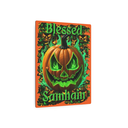 Blessed Samhain Green Jack Metal Art Sign by CreepyCrafts.boo