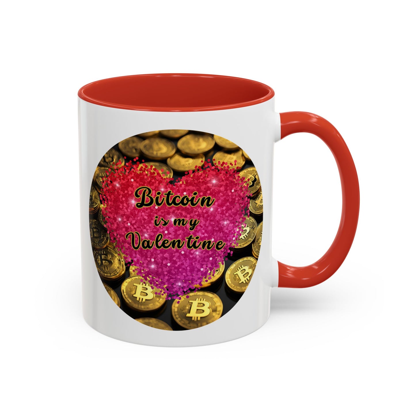 Bitcoin is My Valentine White Accent Mug by cypherpunkgear.com