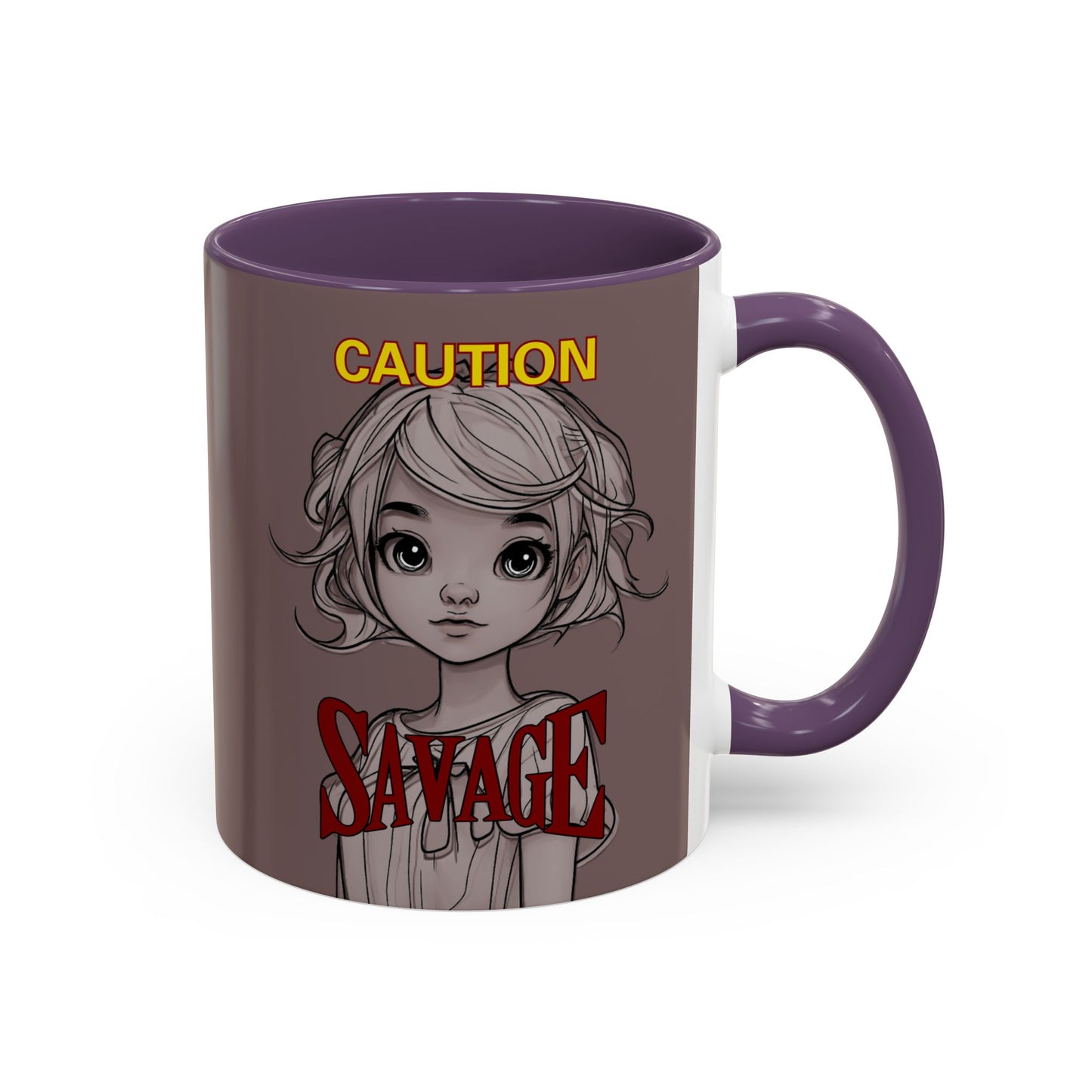 Caution, Savage Grey Accent Mug by cypherpunkgear.com