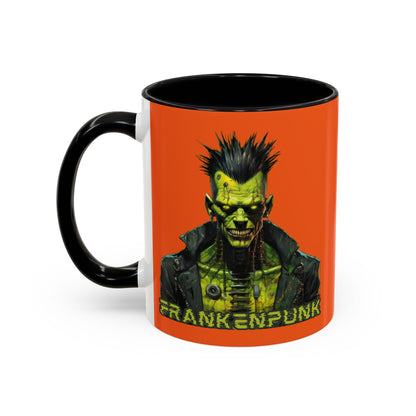Frankenpunk Orange Accent Mug by CreepyCrafts.boo