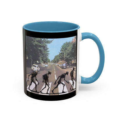 2-sided, Scabby Road Black Accent Mug by CreepyCrafts.boo