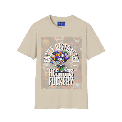 Easily Distracted by Heinous Fuckery Little Jincs Light colors Unisex T-Shirt by cypherpunkgear.com