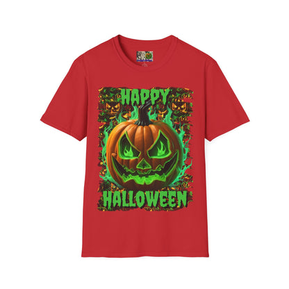Happy Halloween Green Jack Light colors Unisex T-Shirt by CreepyCrafts.boo
