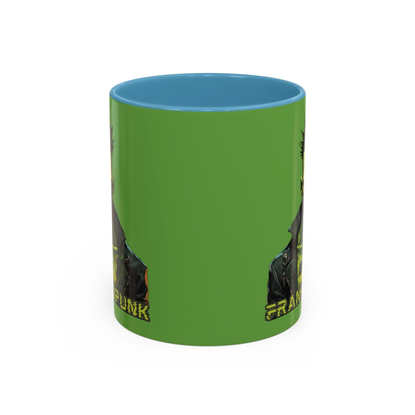 Frankenpunk Green Accent Mug by CreepyCrafts.boo