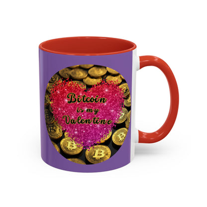 Bitcoin is My Valentine Light Purple Accent Mug by cypherpunkgear.com