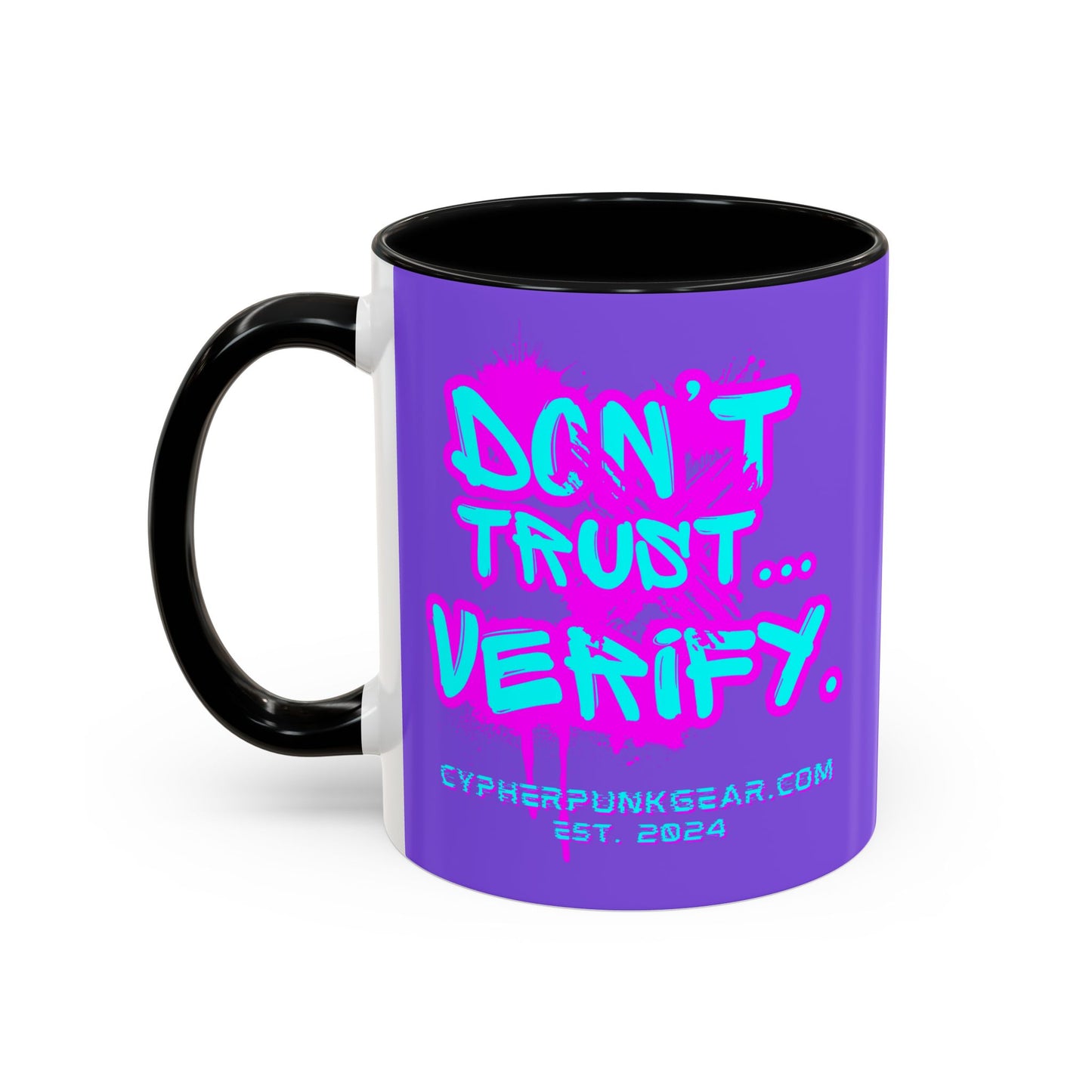 Don't Trust...Verify. Light Purple Accent Mug by cypherpunkgear.com