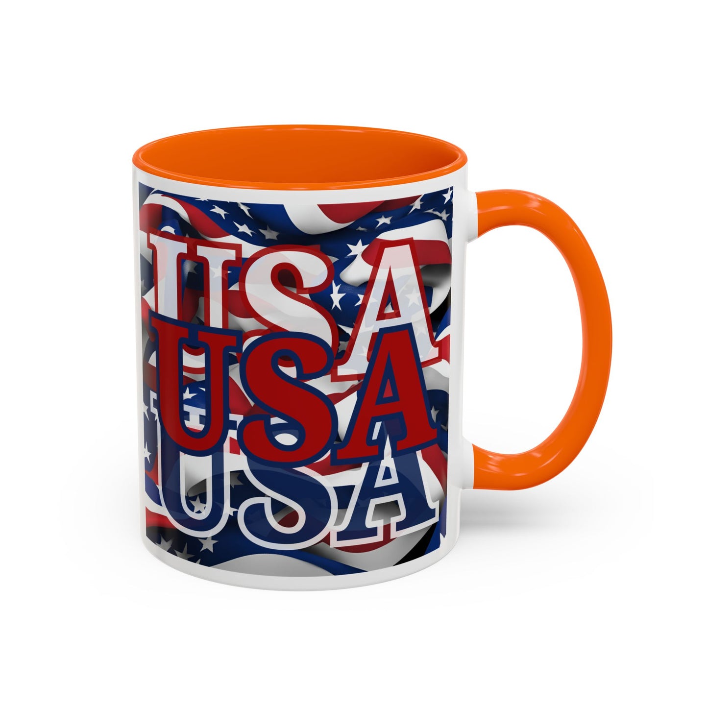 USA Red font Center Patriot Accent Mug by cypherpunkgear.com